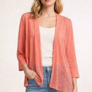 NIC+ZOE Coral Open-Front Lightweight Cardigan